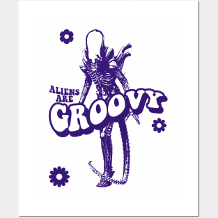 Xenomorph alien groovy tie dye Posters and Art